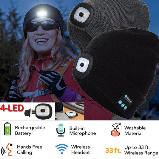 Gorro Bluetooth con Linterna LED Recargable