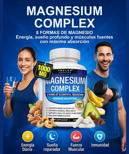 VitaCore Magnesium Complex™ 8 en 1 – 90 Cápsulas ORIGINAL, Energía, descanso y bienestar en una fórmula avanzada.